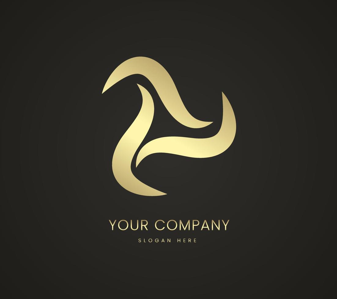 un logotipo dorado, icono, diseño de símbolo, un vector de plantillas premium de símbolo de círculo. y la ilustración monocromática de icono mínimo creativo. una elegante creación de logotipo vectorial