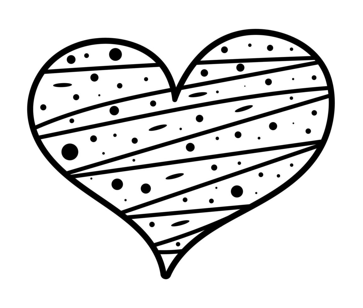 Hand drawn heart isolated on the white background vector