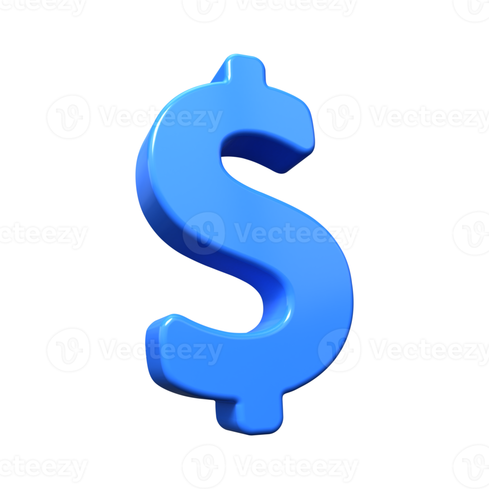 High Quality Dollar Sign 3d render png