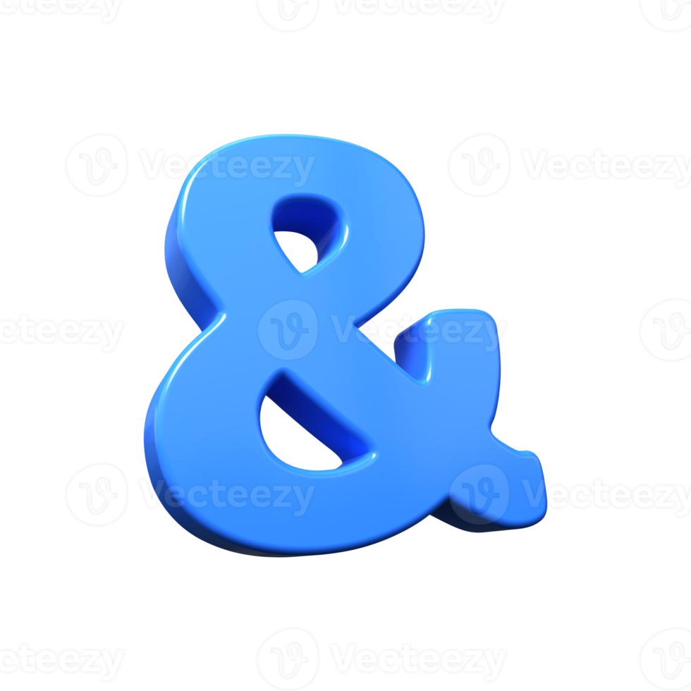 Signo de ampersand de renderizado 3d png