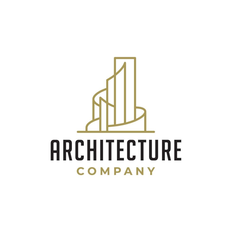 Architecture City Building Real Estate Apartment Logo Design vector