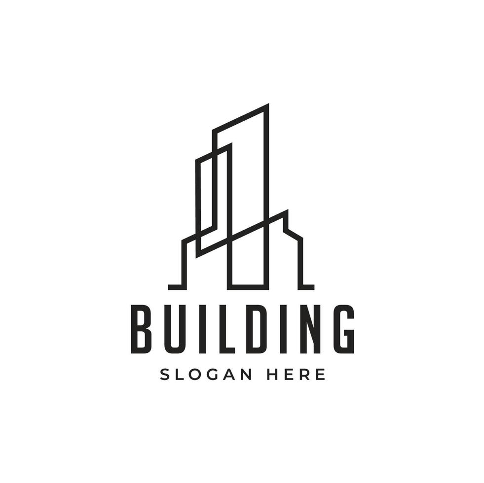 arquitectura ciudad edificio inmobiliario apartamento diseño de logotipo vector