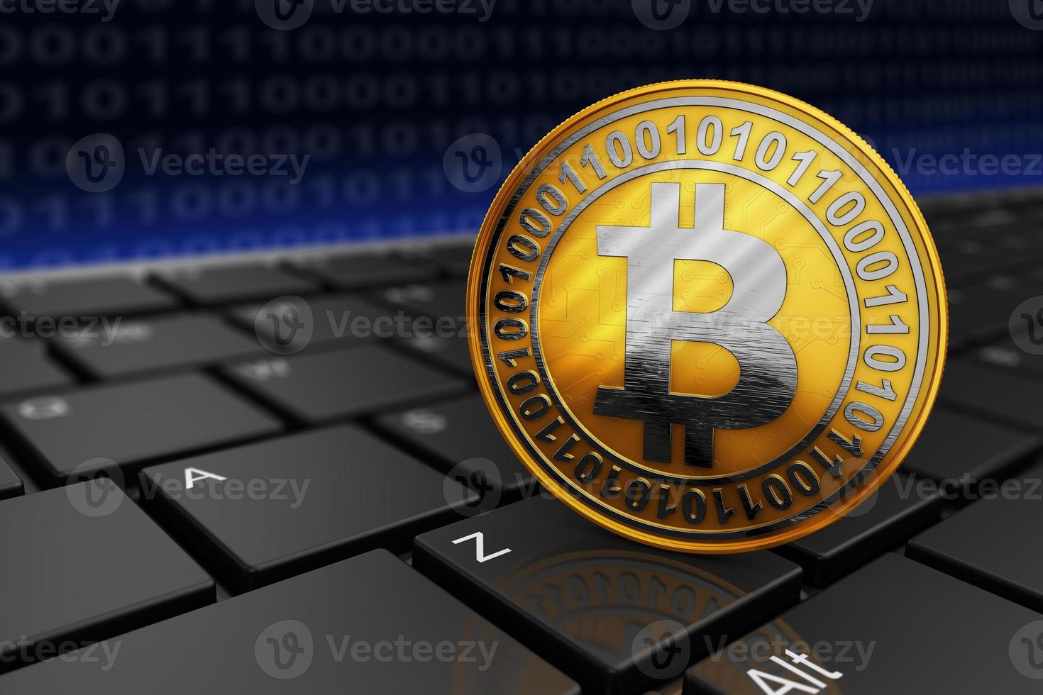bitcoin on keyboard photo