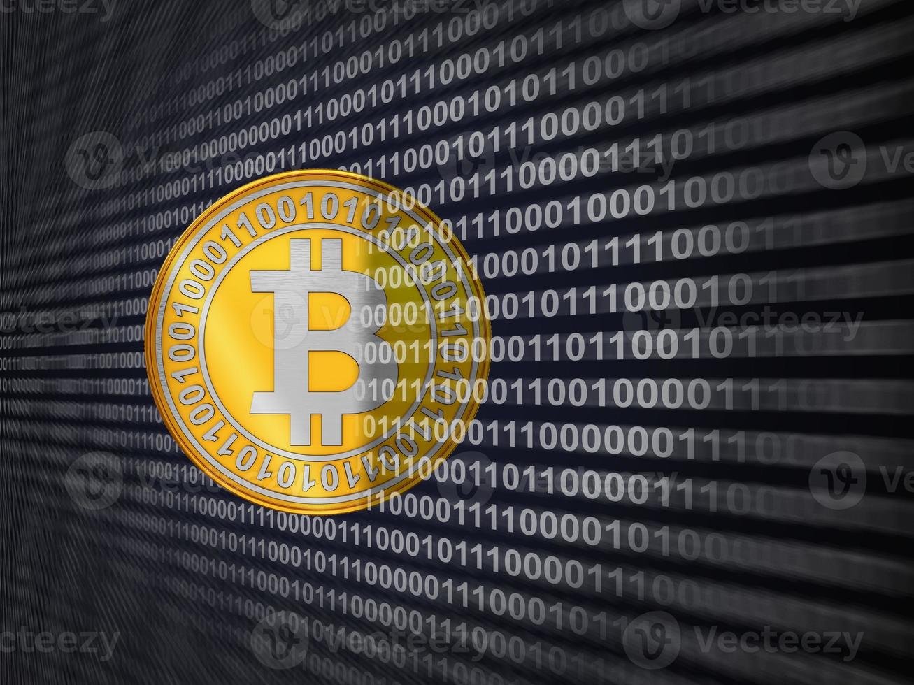 A coin of bitcoin photo