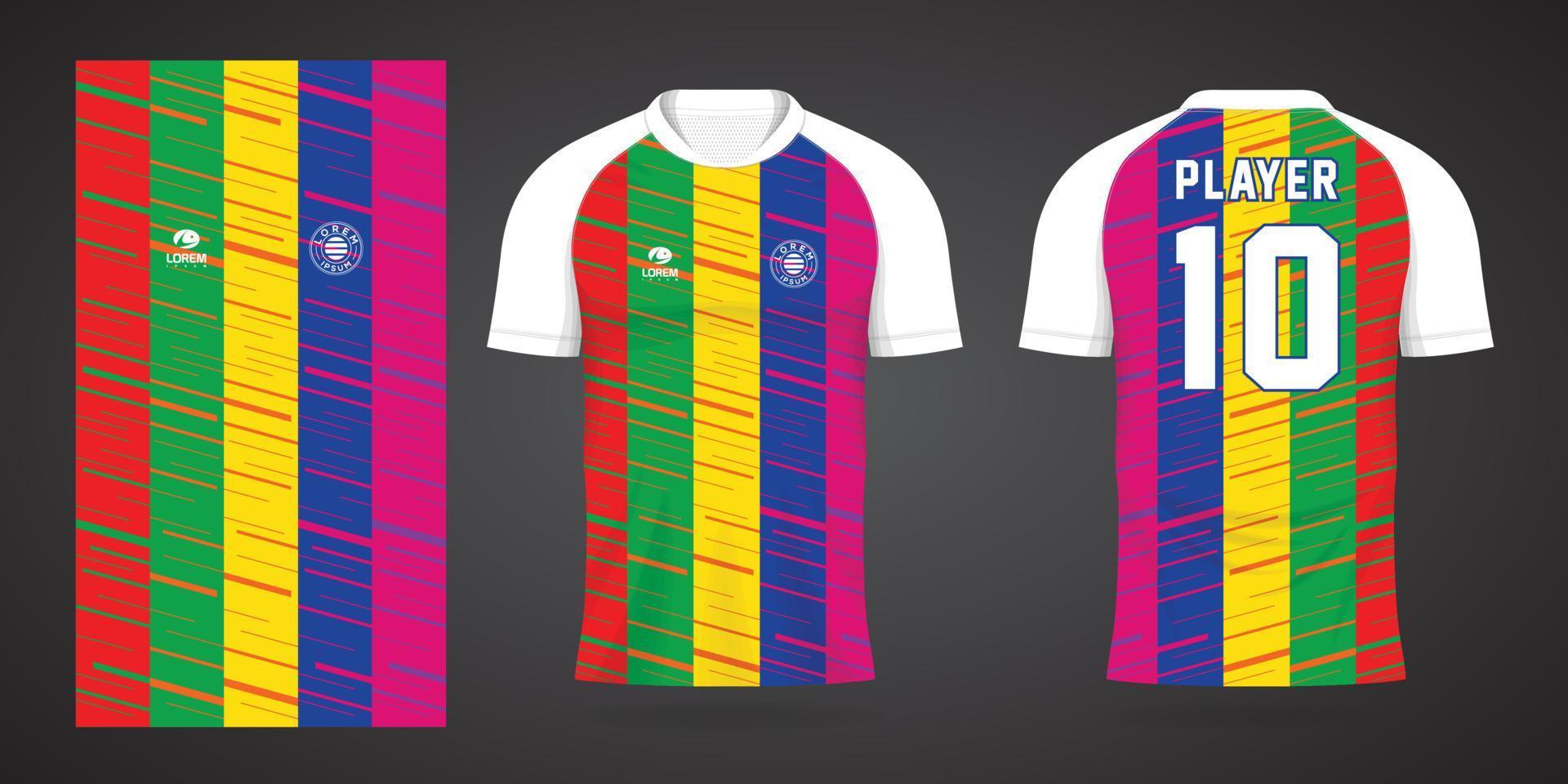 colorful football jersey sport design template vector