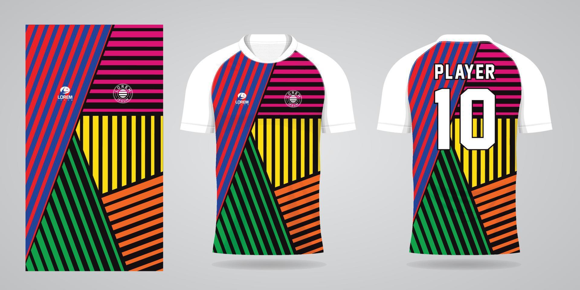 plantilla de diseño de deporte de camiseta de fútbol colorido vector