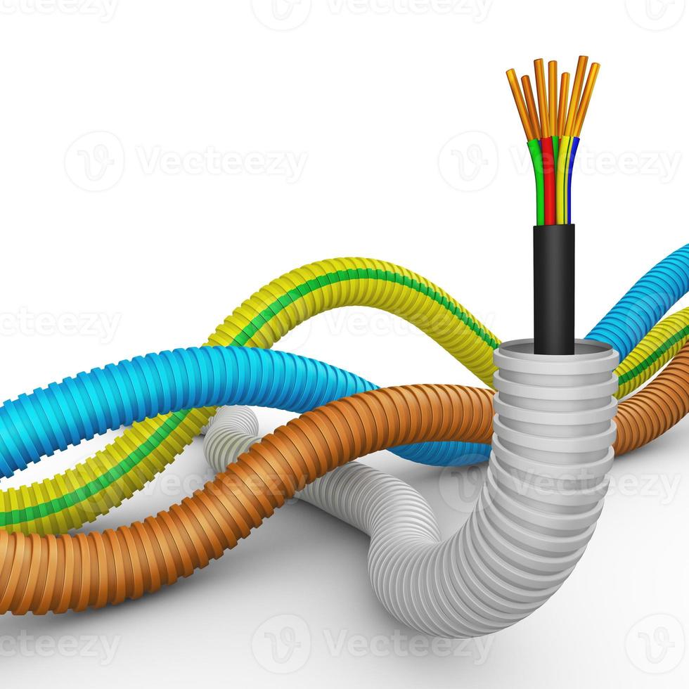 Electric cable and pipes photo