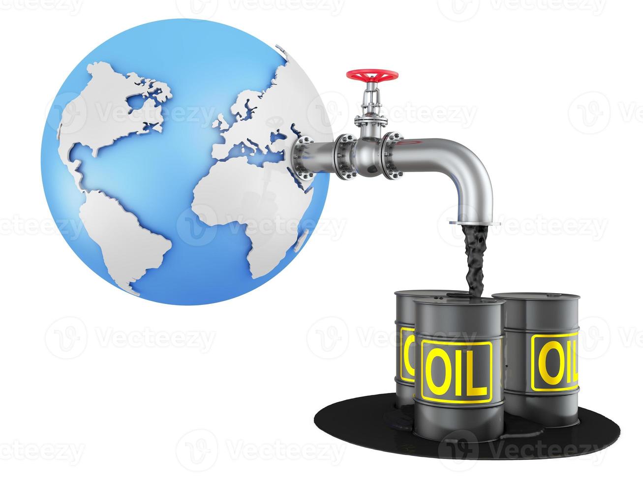 globe with oil pipe photo