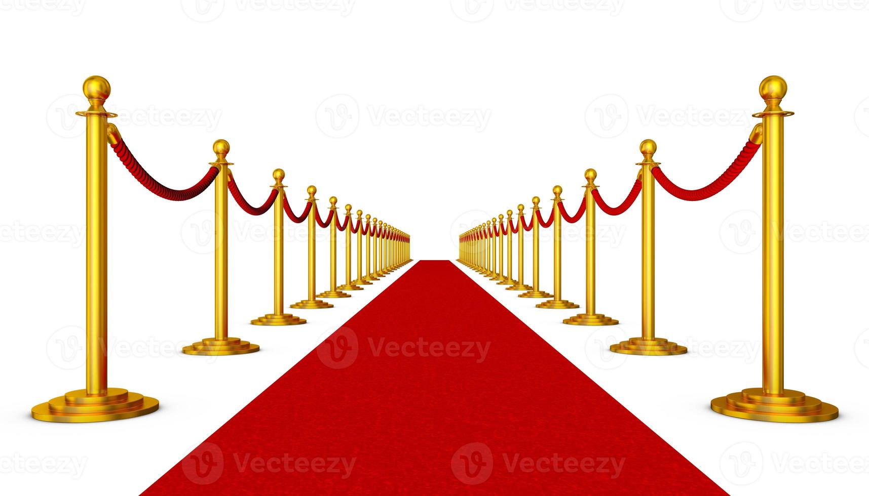 Red carpet and pillars with red ropes photo