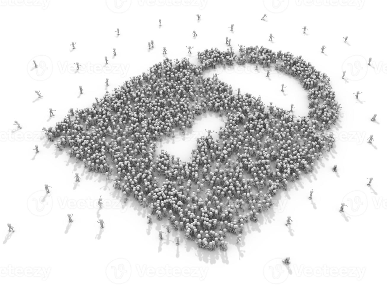 crowd of people in form of a padlock photo