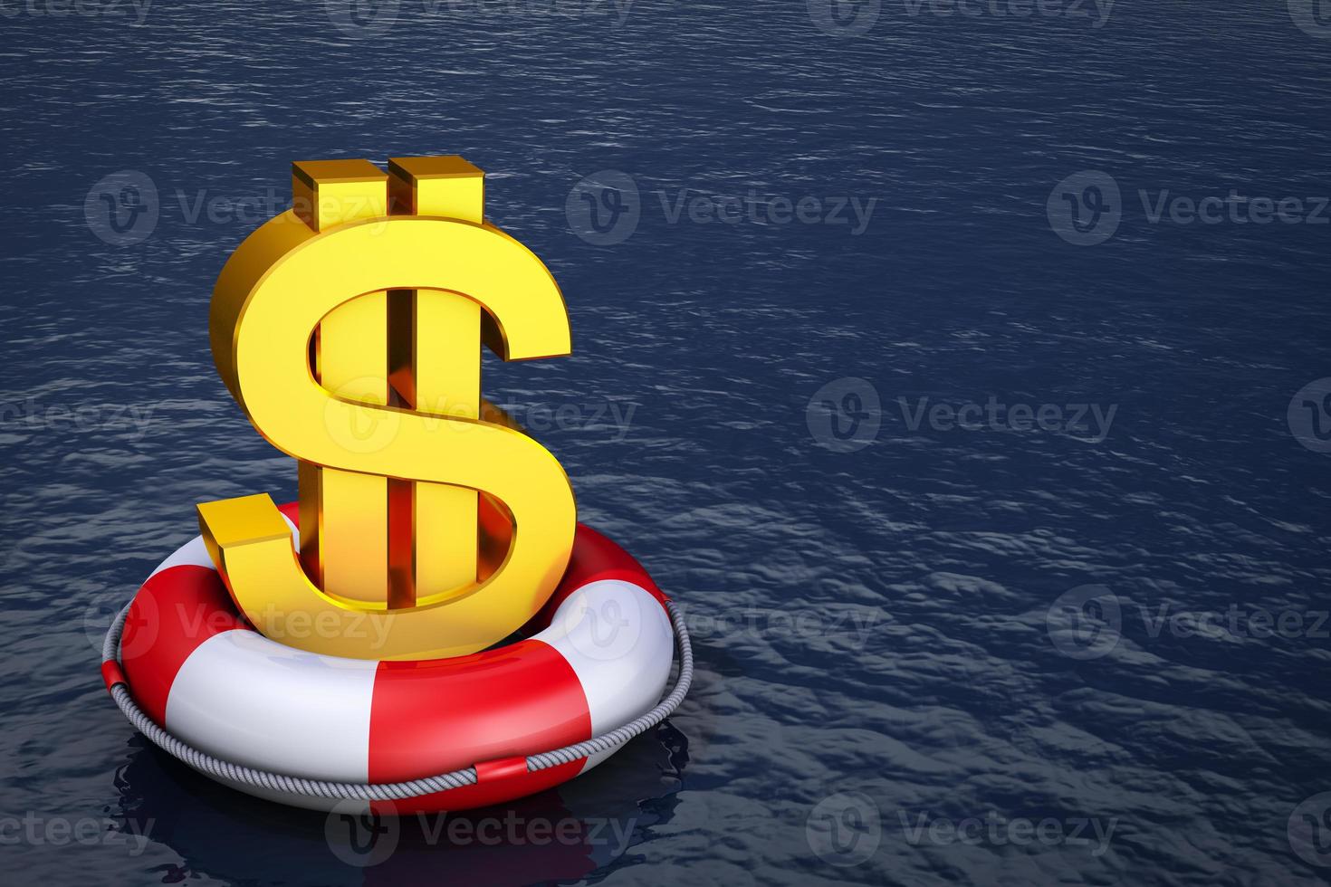 dollar on the lifebuoy photo