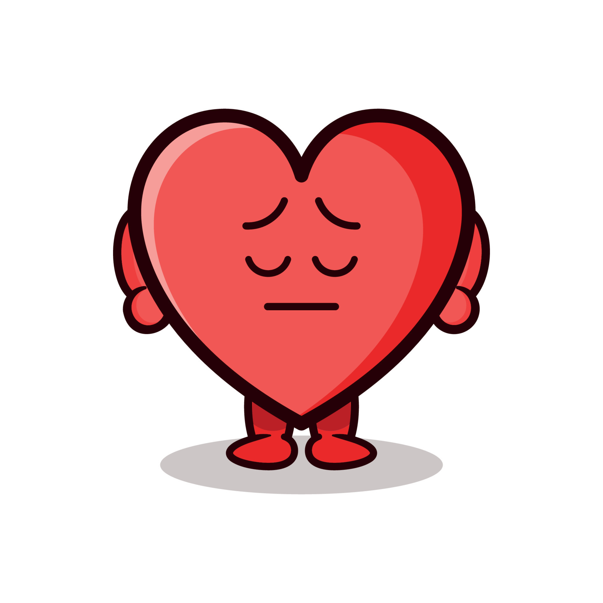 Sad cute heart cartoon character . 12717248 Vector Art at Vecteezy