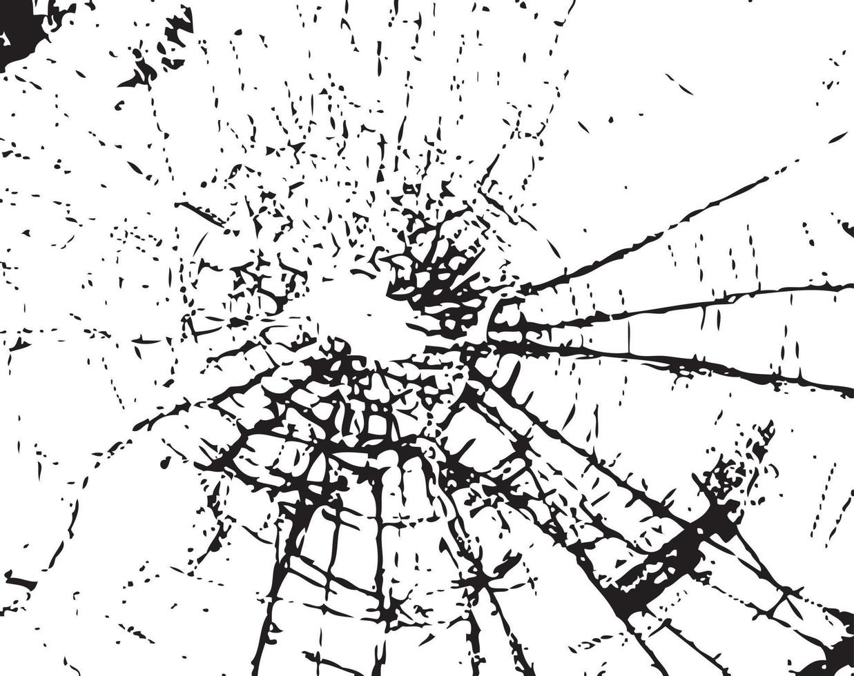 Background Vector illustration bullet broken glass isolated on white background