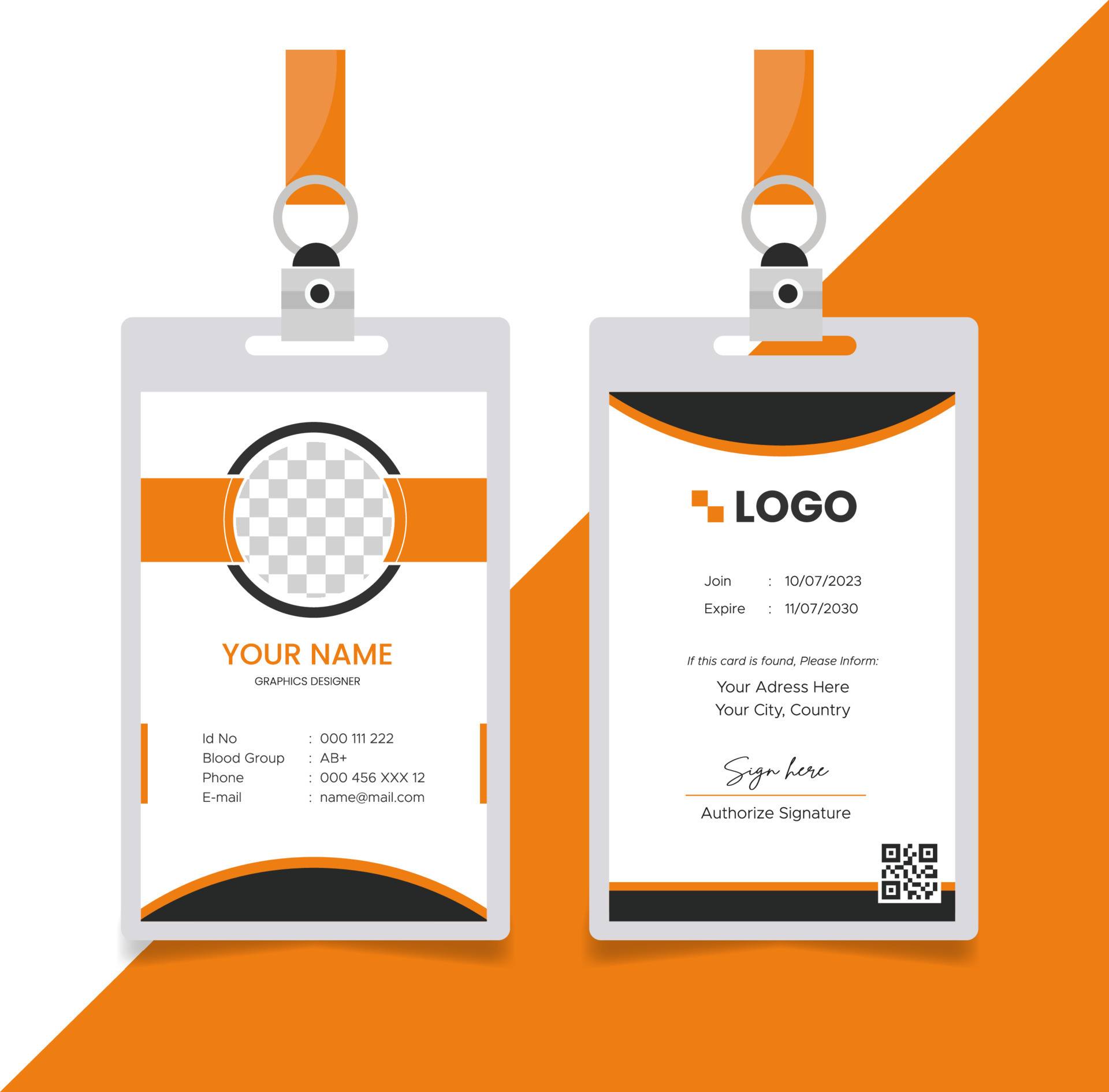 ID Card design template. Suitable for companies, corporates, offices