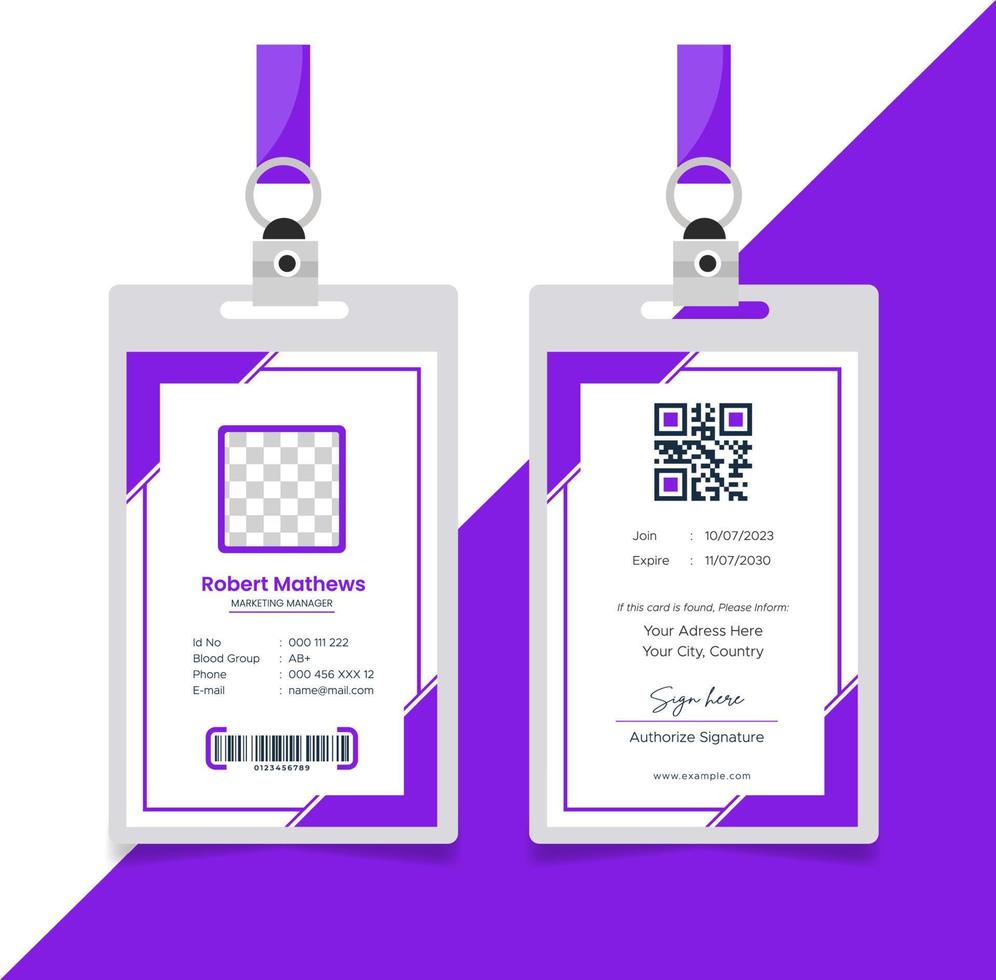 ID Card design template. Suitable for companies, corporates, offices and many other of business purposes. vector