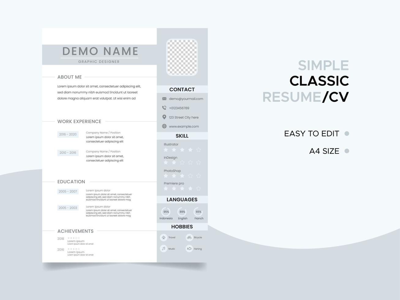 Resume template, Minimalist resume cv template, Professional jobs resumes vector. vector