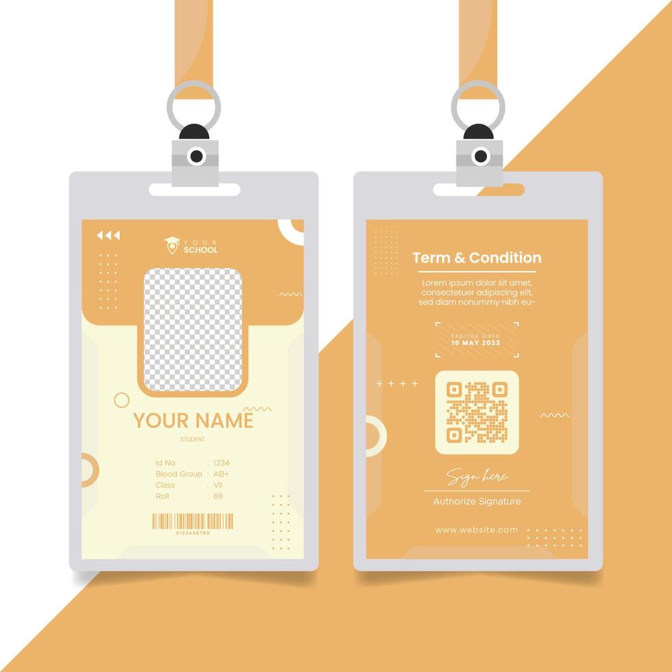 Student id card. University, school, college identity card Vector illustration.