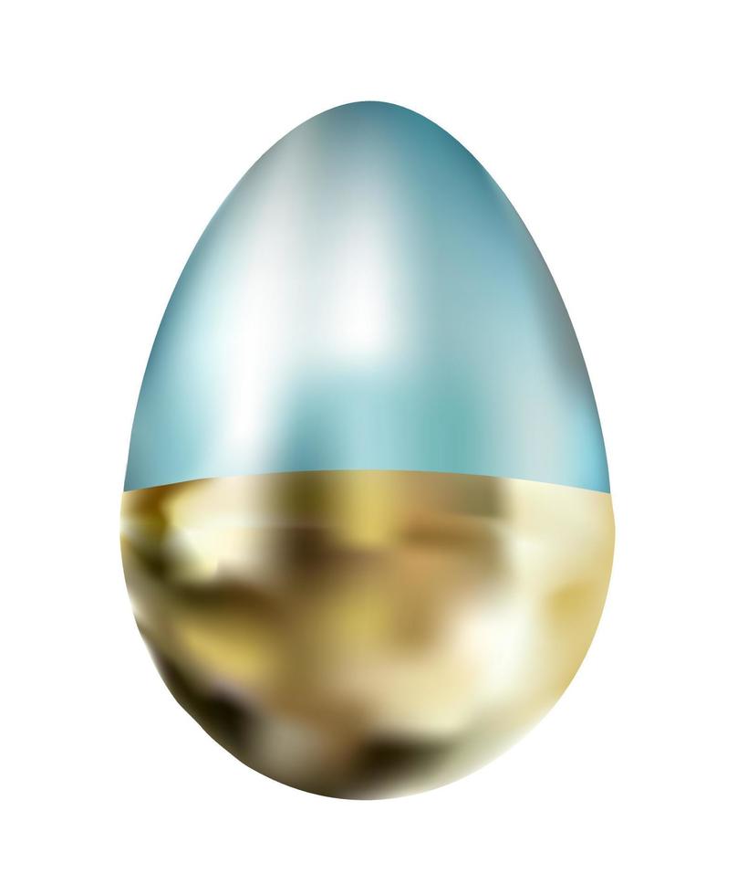 huevo oriental realista sobre un fondo blanco aislado. elemento de pascua de ilustración vectorial. huevo dorado. vector