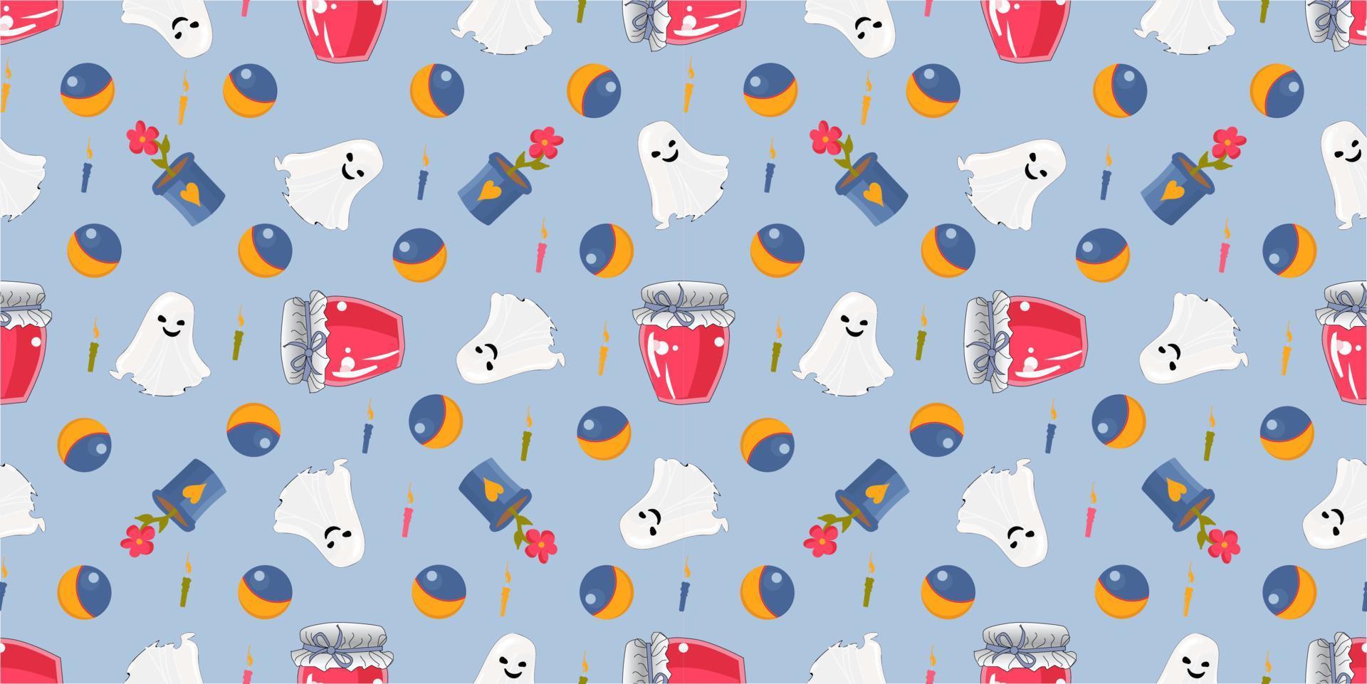 Seamless pattern for kids. Cute children's toys on a white background. Newborn textile design.. vector