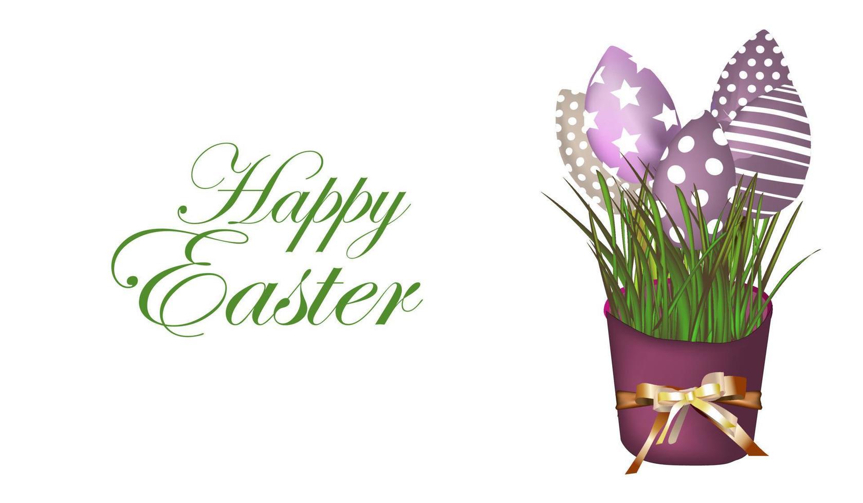 tarjeta de felicitación con tulipanes. diseño de saludo de Pascua. flores de tela Cristo ha resucitado. ramo fondo blanco vector