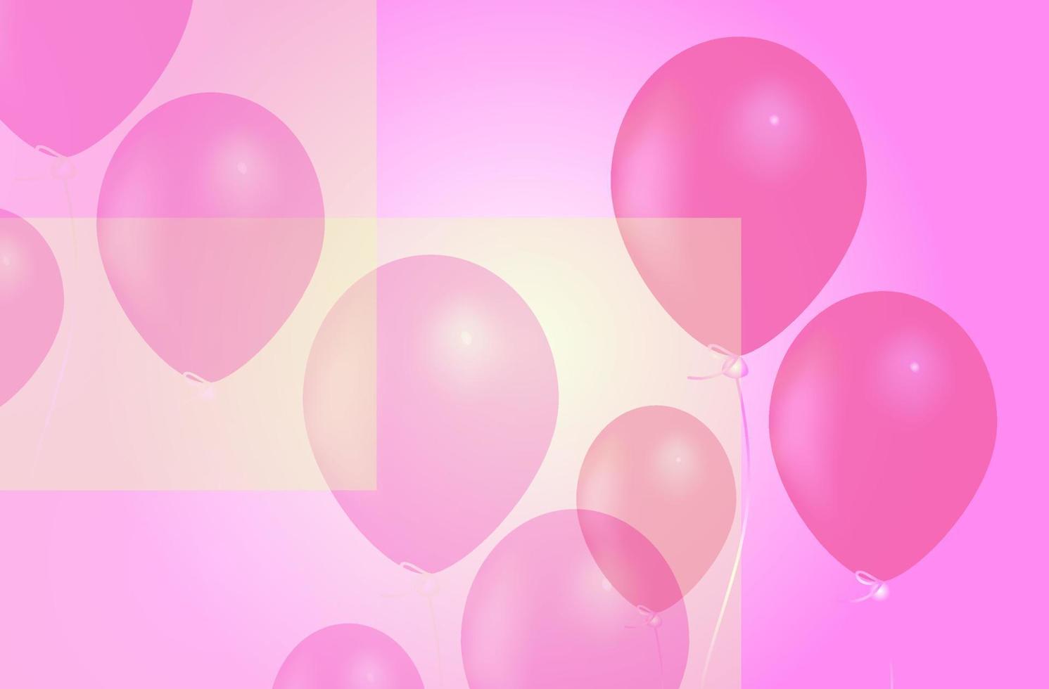 abstract pink background with balloons vector