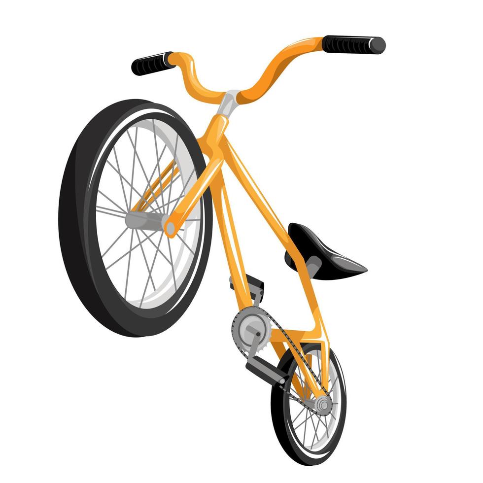 Vector image of a bicycle. Bottom view. Cartoon style. EPS 10