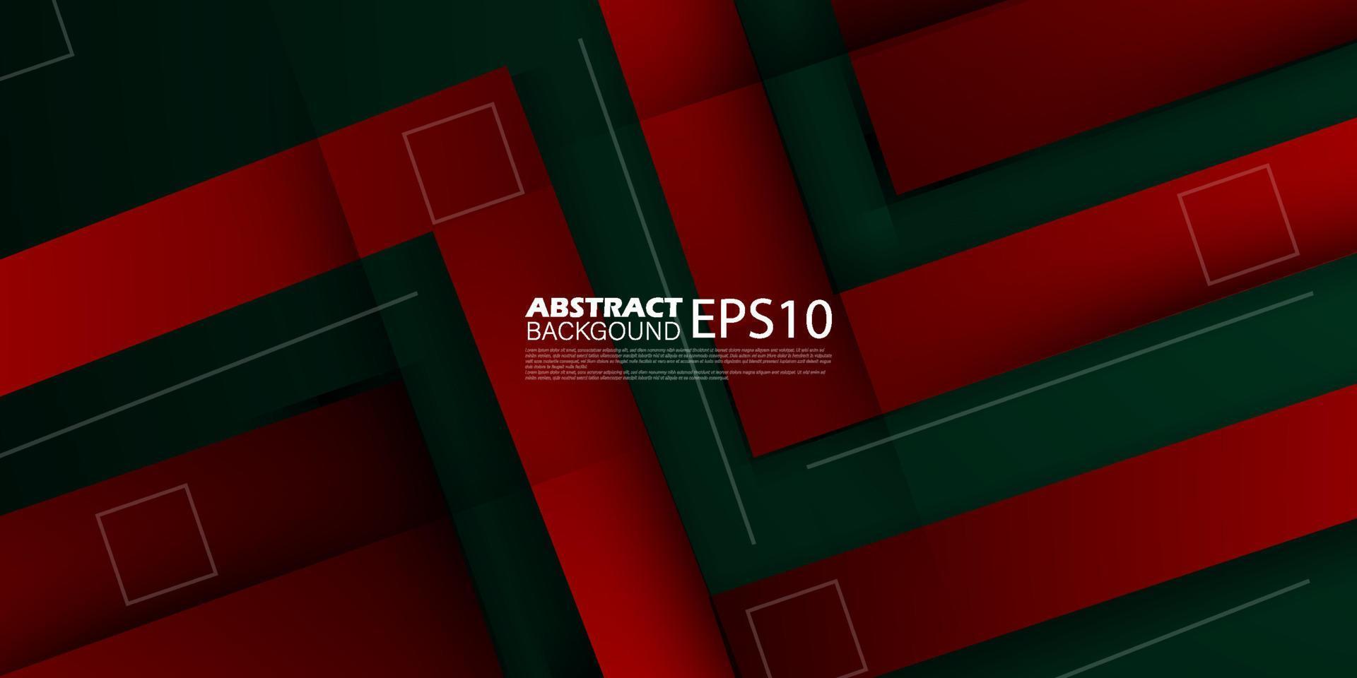 fondo moderno abstracto con color oscuro degradado rojo y verde y elemento de forma cuadrada. eps10 vector