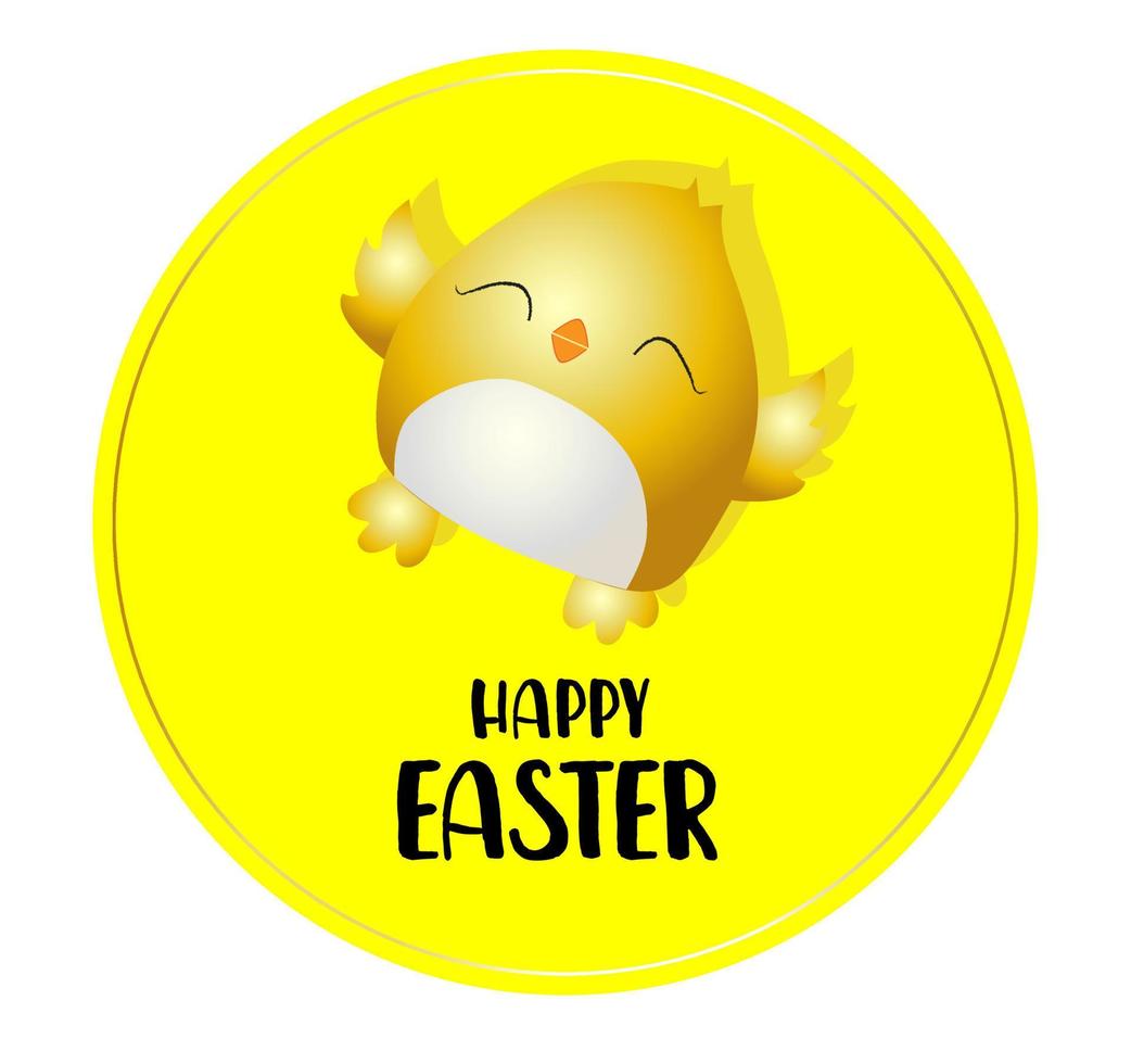 Easter day poster or banner template with colorful Chicken on a bright yellow background .. Vector illustration EPS10