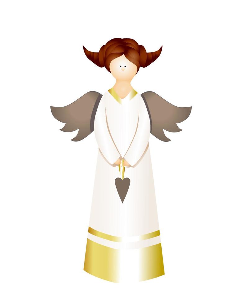 Design element isolated on white background. Angel illustration. Cute character. Wings. Angelic. Apostle Easter vector