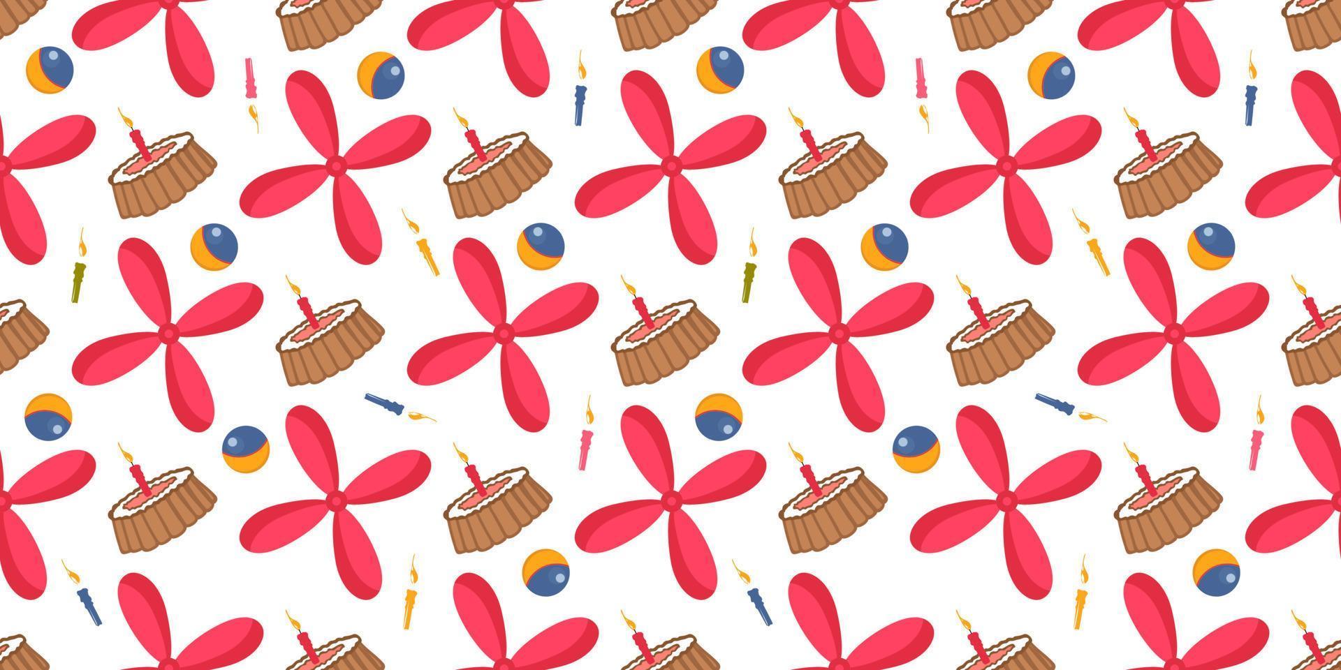 Toddler and Carlson. Seamless pattern. Stockholm. The propeller is red. The man who lives on the roof. Children s books. Book characters. vector