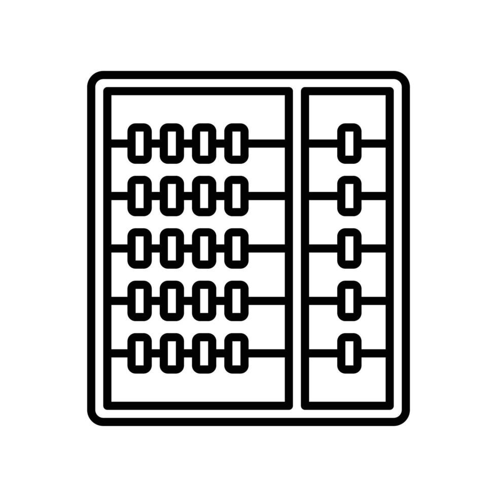 Abacus icon for chinese traditional calculating in black outline style vector
