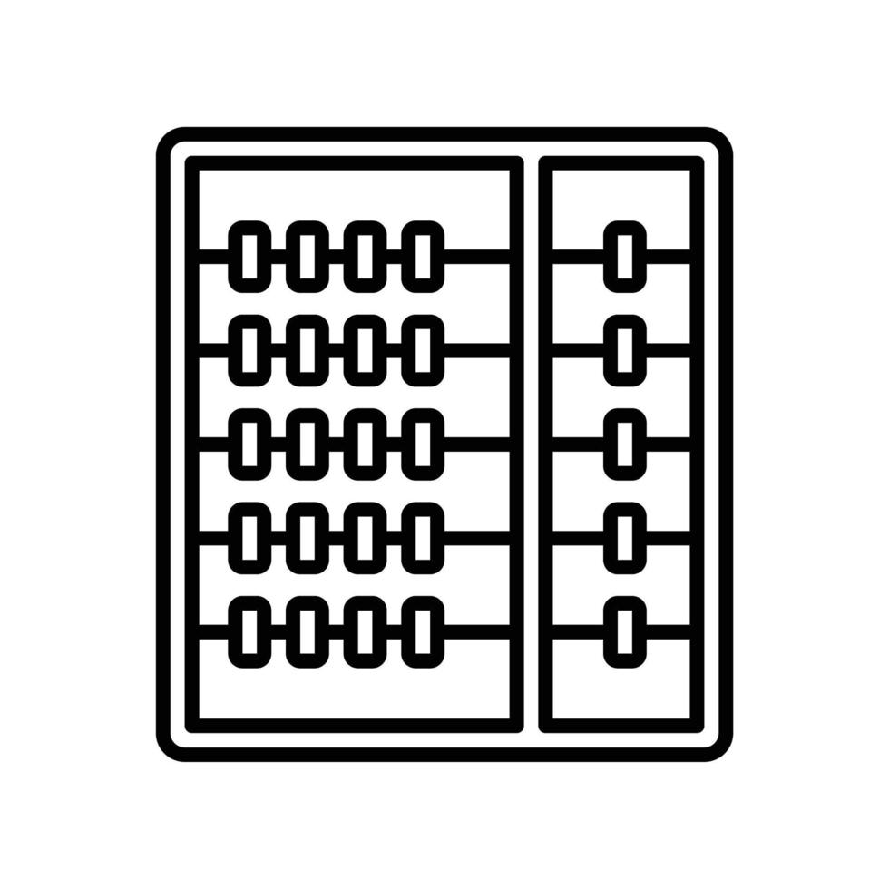 Abacus icon for chinese traditional calculating in black outline style vector