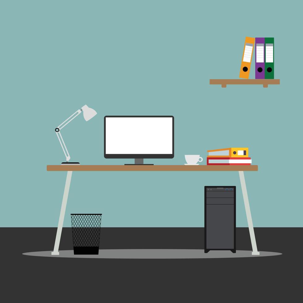 illustration of a laptop in a room vector