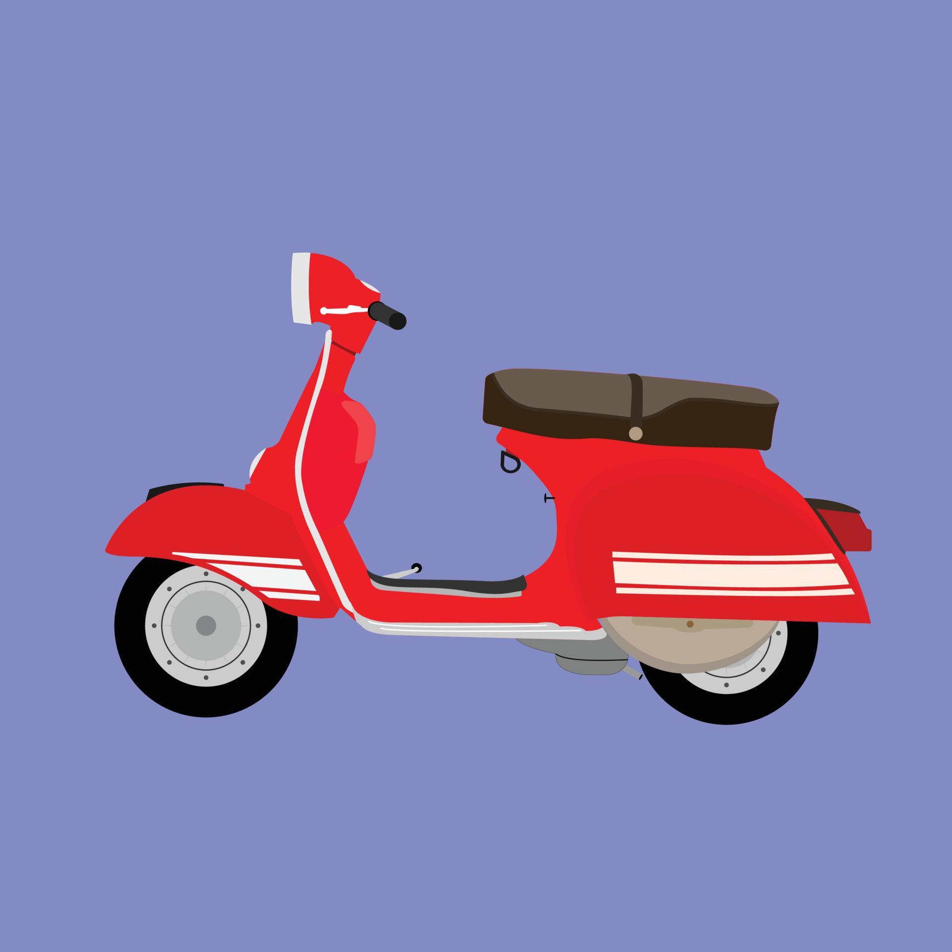 illustration of a red scooter on the road 12717813 Vector Art at Vecteezy