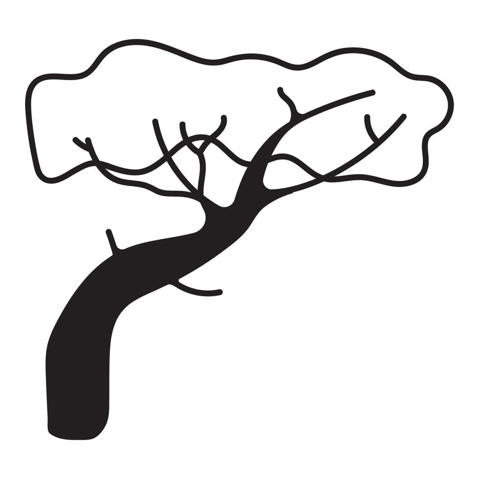 Doodle  tree. Hand drawn sketched. Vector Illustration.