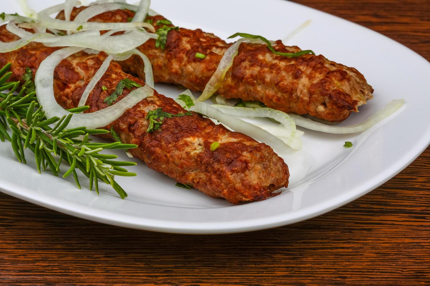 Beef kebab dish photo