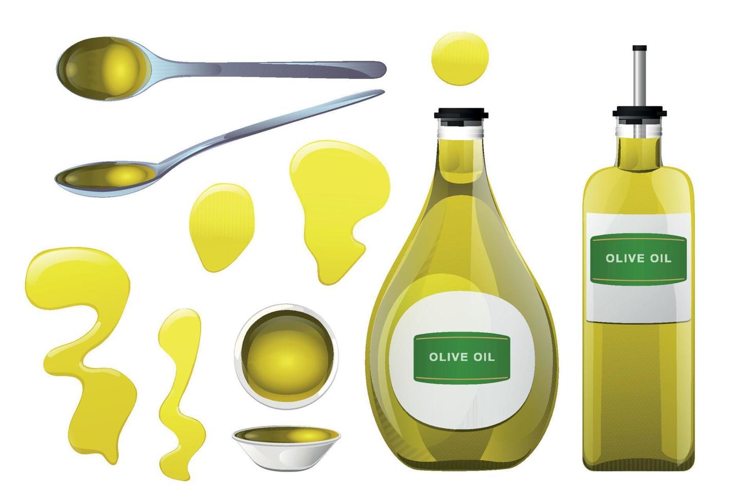 Olive oil glass bottle vector