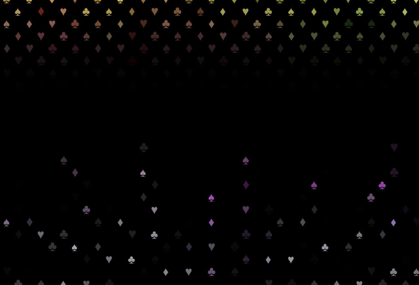 Dark multicolor, rainbow vector pattern with symbol of cards.