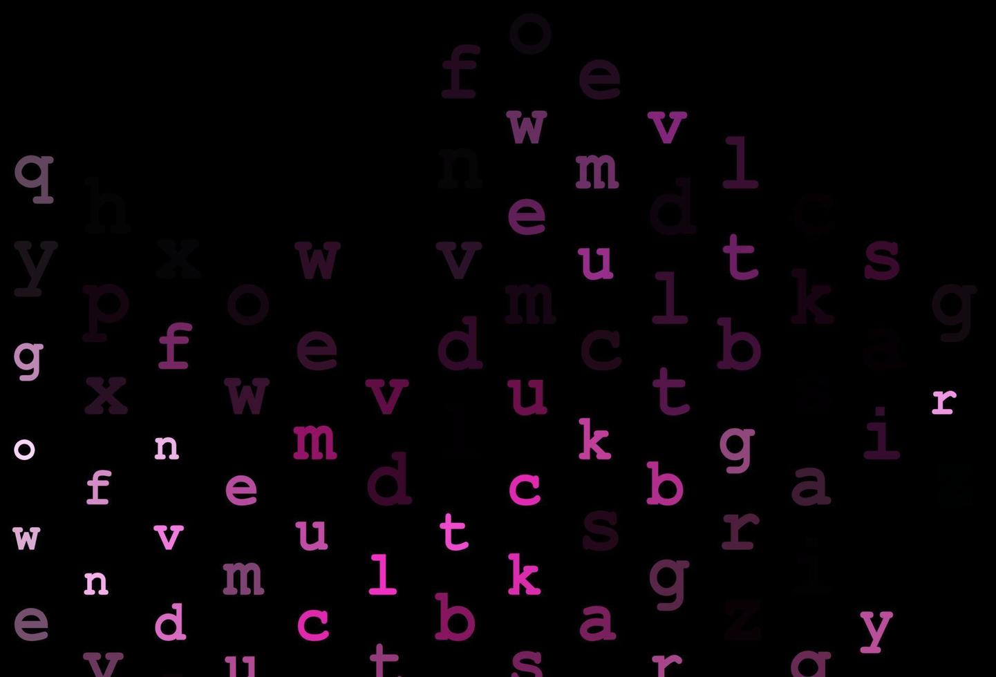 Dark pink vector cover with english symbols.