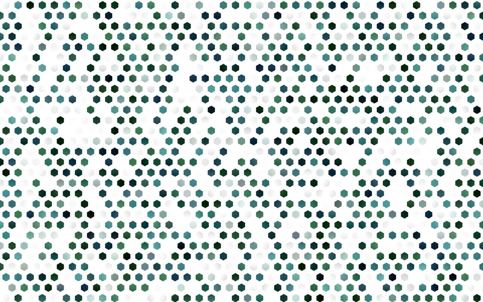 textura de vector verde oscuro con hexágonos de colores.