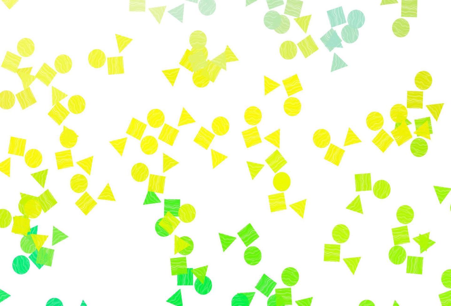 Light Green, Yellow vector template with crystals, circles, squares.