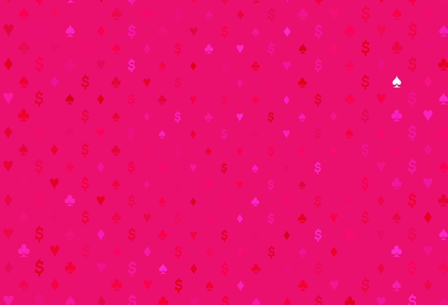 Light pink vector pattern with symbol of cards.