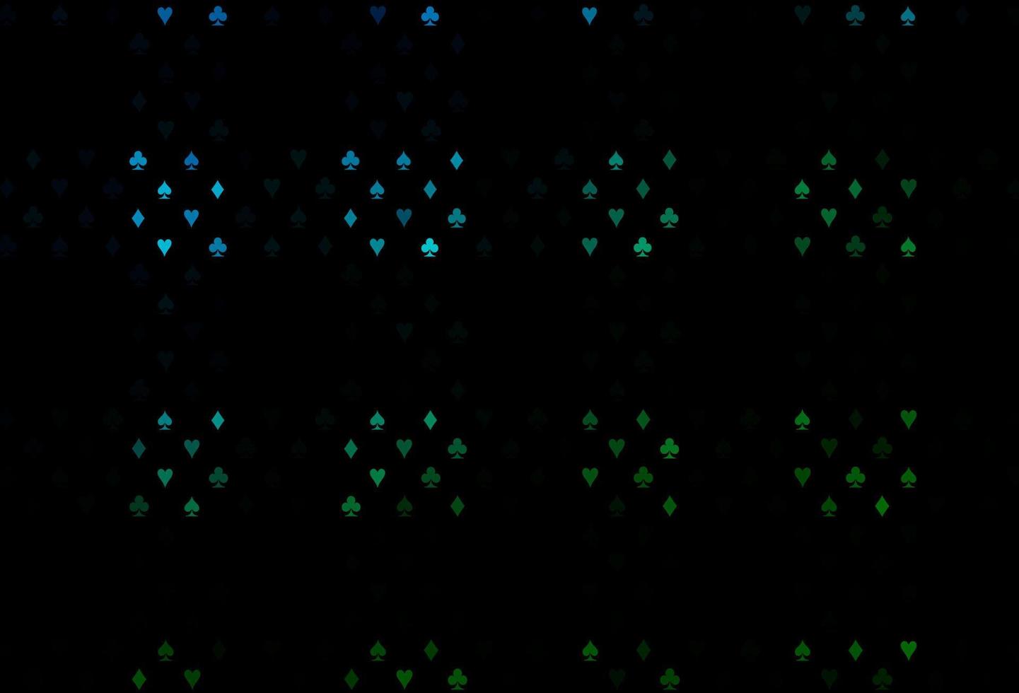 Dark blue, green vector pattern with symbol of cards.