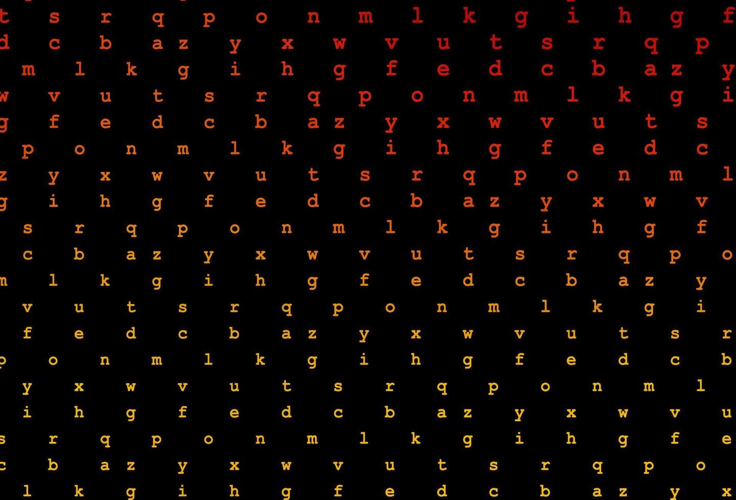 Dark orange vector cover with english symbols.