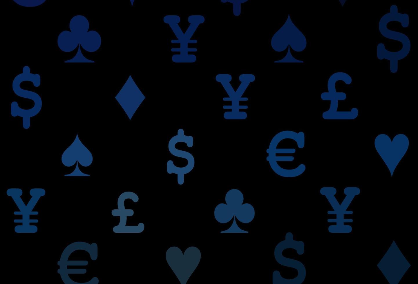 Dark blue vector pattern with symbol of cards.