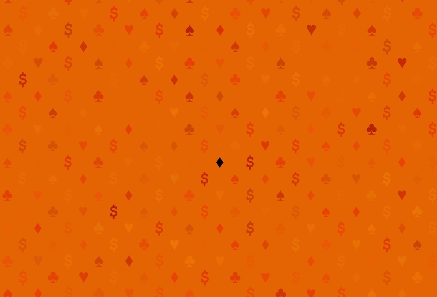 textura de vector naranja claro con naipes.