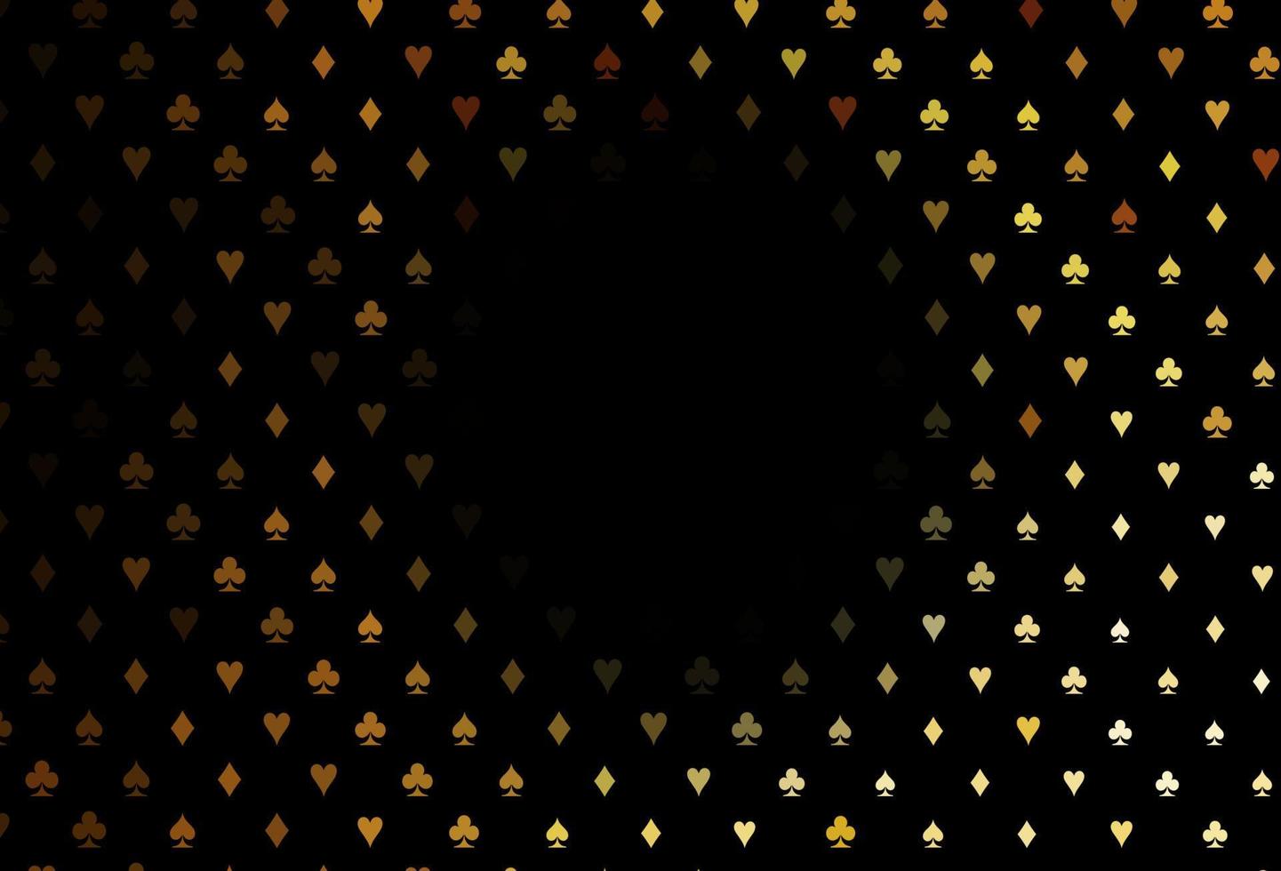 Dark yellow, orange vector pattern with symbol of cards.
