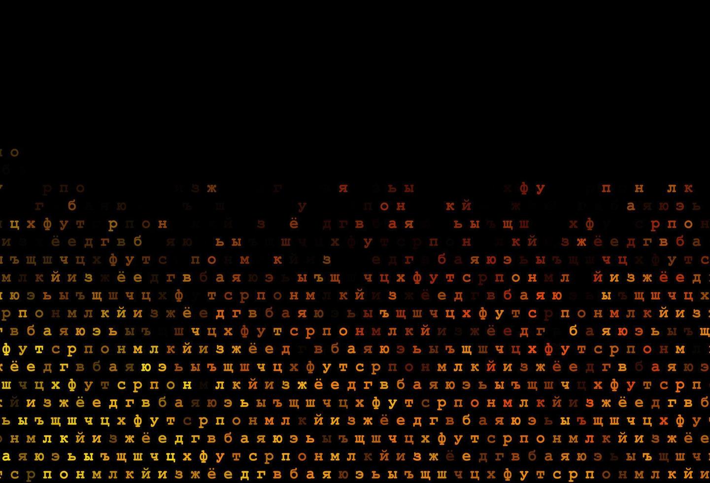 Dark yellow, orange vector pattern with ABC symbols.