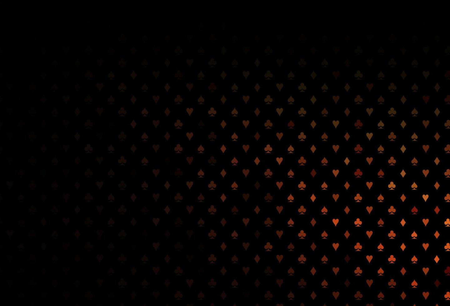 Dark orange vector texture with playing cards.