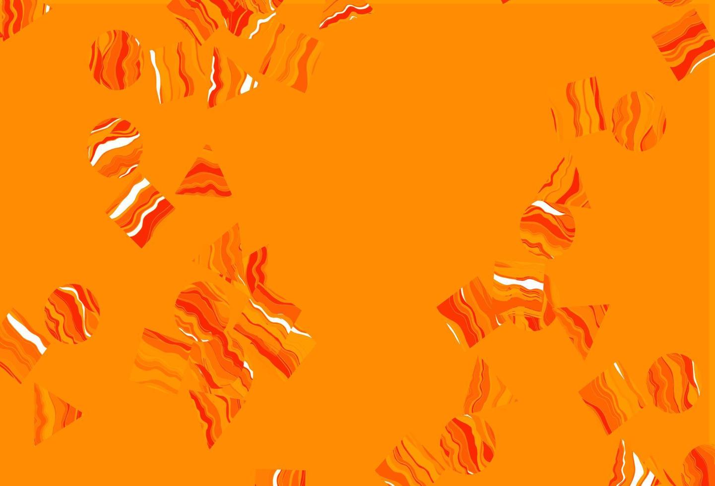 Light Orange vector template with crystals, circles, squares.